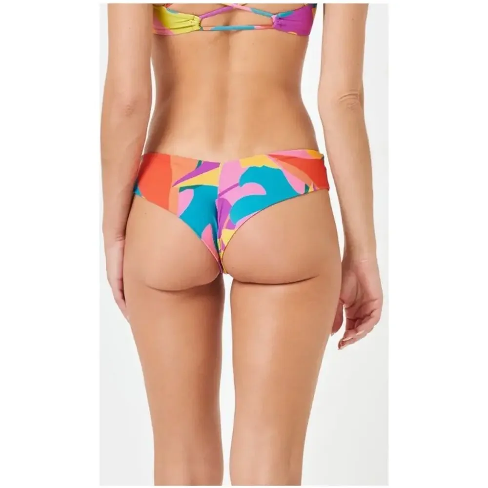 L Space Swim Bikini Bottom Cheeky Print Swimwear Beach Summer